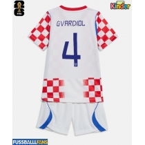 Kroatien Josko Gvardiol #4 Heimtrikotsatz Kinder WM 2026 Kurzarm (+ Kurze Hosen)